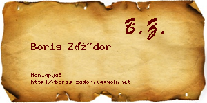 Boris Zádor névjegykártya